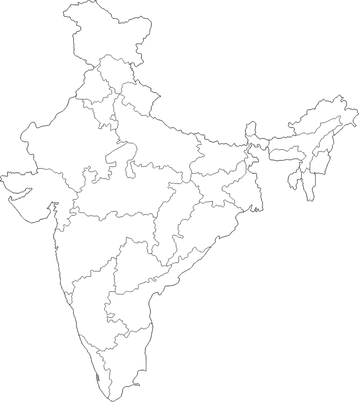 Map of India showing presence